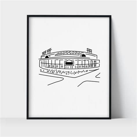 Chicago Cubs WRIGLEY FIELD Art Color Field Black & White - Etsy