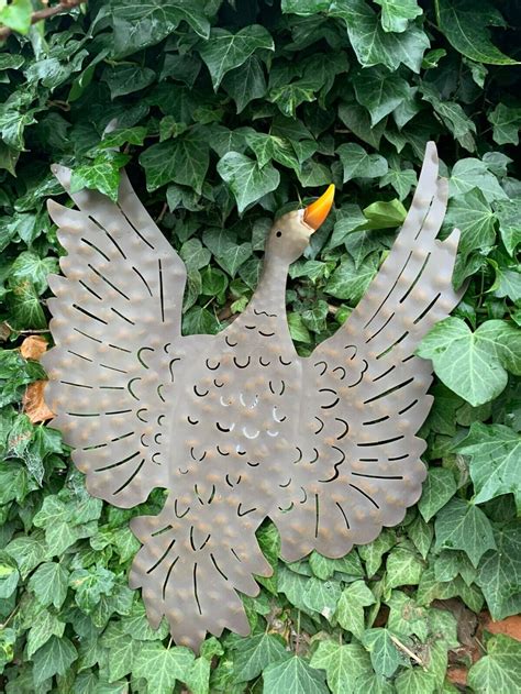 Flying Duck Wall Sculpture Hanging Art Animal Metal Bird | Etsy