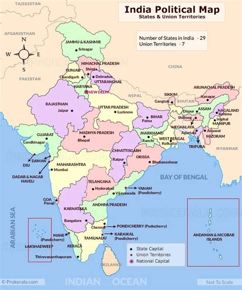 Mappa di India, Indiano, mappa (Sud-est Asiatico - Asia)