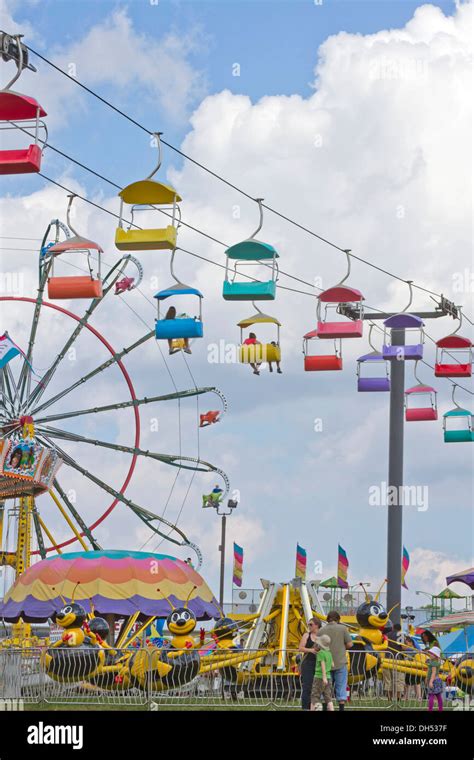 People enjoy colorful rides at the North Carolina State Fair on September, 13, 2013 in Fletcher ...