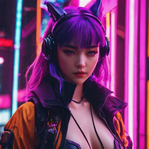 cyberpunk girl neon lights by SilentGamePLS on DeviantArt