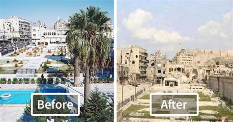 10+ Before-And-After Pics Reveal What War Did To The Largest City In Syria | Bored Panda