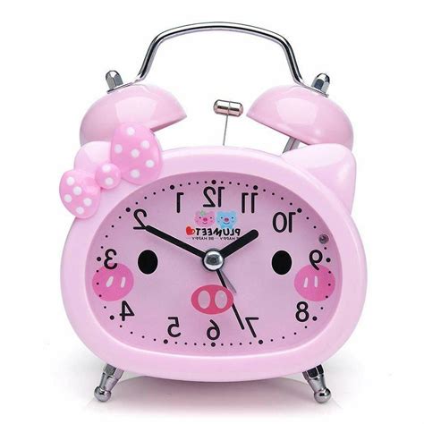 Kids Alarm Clock Pink Battery Operated For Girls