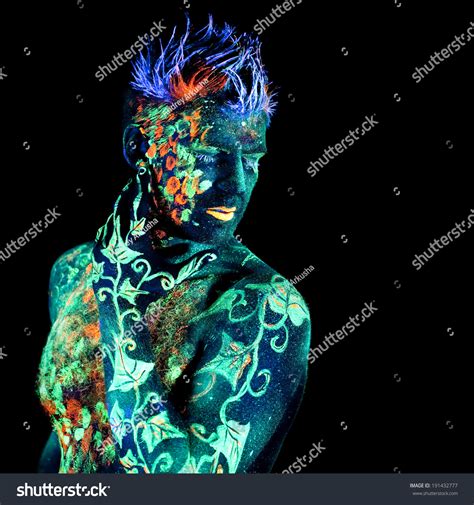 Body Art Glowing In Ultraviolet Light Stock Photo 191432777 : Shutterstock