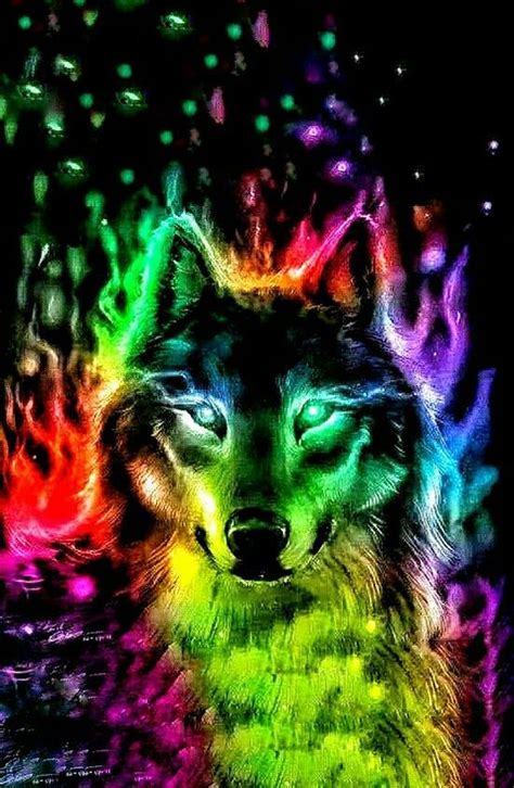 Rainbow Wolf Wallpaper