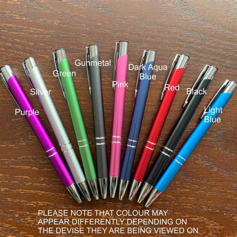 100 x Engraved Metal Pens Slimline Pens Wedding Favour | Etsy