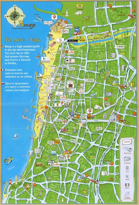 Maps of Tel Aviv | Tourist map, Map, Tourist