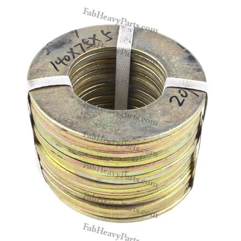 75*140*5mm Steel Large Bucket Shim Washer Kit for Excavator Loader Digger - Pack of 10 - Fab ...