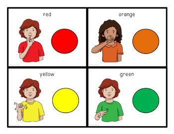 ASL (Sign Language) Colors Visual Flashcard Dictionary | Sign language ...