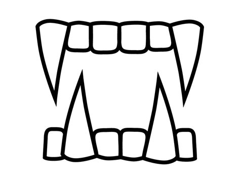 black and white fangs clipart - Clip Art Library