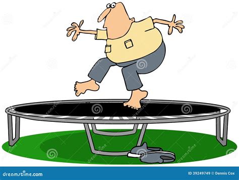 Man Jumping On A Trampoline Stock Illustration - Image: 39249749