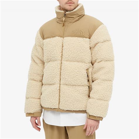 The North Face Sherpa Nuptse Jacket Bleached Sand & Kelp Tan | END.