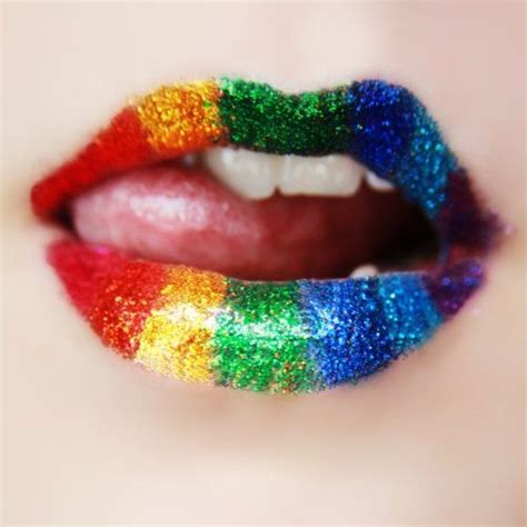 Glitter Rainbow Lips | Pretty lips | Pinterest