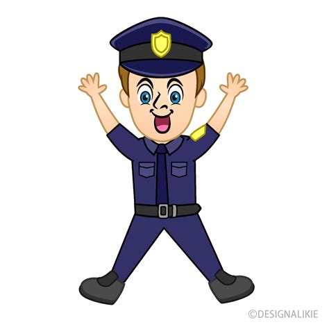 Surprising Policeman Cartoon Free PNG Image｜Illustoon