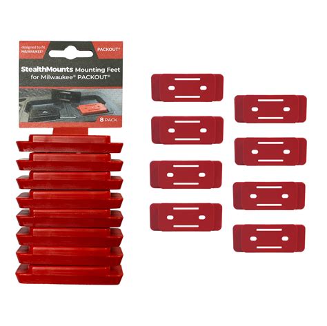 Snapklik.com : Packout Feet - 8 Pack Red Mounting Feet For Milwaukee ...