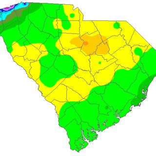 Average Annual Precipitation, South Carolina (1961-1990) Source: South ...