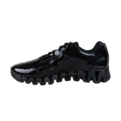 Reebok Zig Pulse SE DV5221 Mens Black Patent Leather Athletic Gym Runn ...