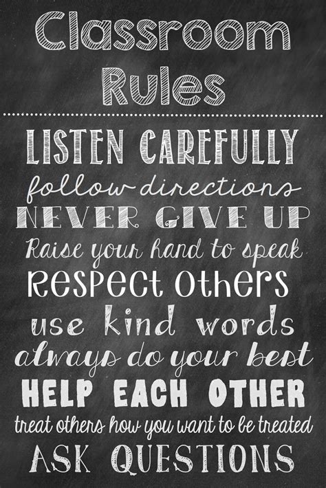 Ms. Third Grade: Classroom Rules Chalkboard Poster Freebie