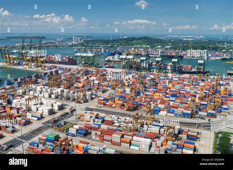 Singapore Port Aerial View Stock Photo - Alamy