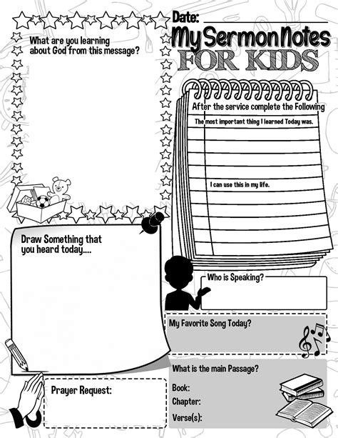 Sermon Note Sheets for Kids - Free!