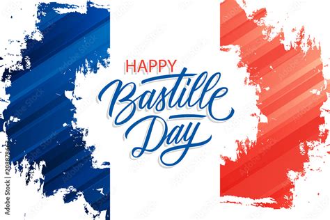 French National Day celebrate brush stroke banner with France national ...