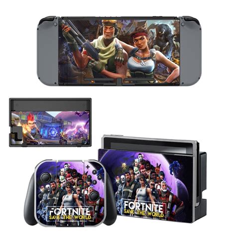 Fortnite Skin Sticker Wrap Set for Nintendo Switch Console Joy-Con Doc