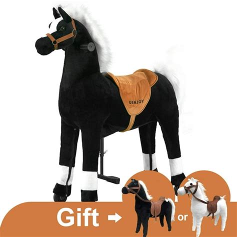 Uenjoy Riding Horse for Big Kids Ride on Horse Toy, Pony Rider Mechanical Walking Action Plush ...