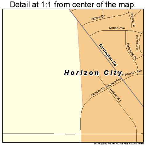 Horizon City Texas Street Map 4834832