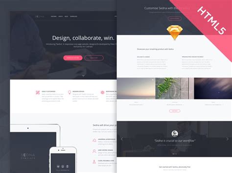 Free Download : Sedna – Responsive HTML5 One Page Website Template ...