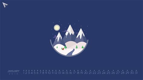 2016 Minimalist Calendar | January | Graphics ~ Creative Market