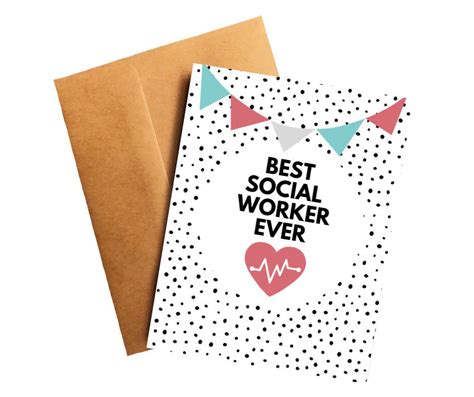 Best Social Worker Ever Card Thank You Card for Social Worker | Etsy