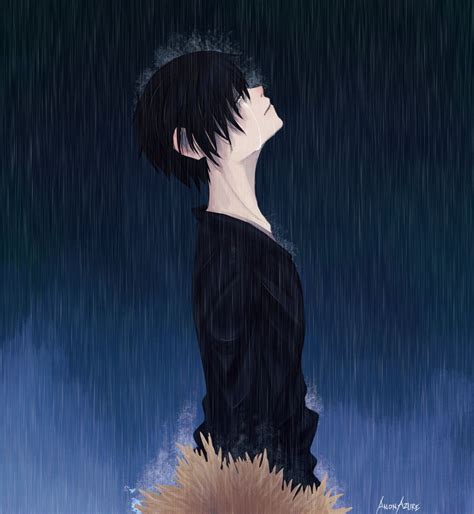 Anime Boy In Rain - Rain Sad Anime Wallpapers Top Free Rain Sad Anime ...