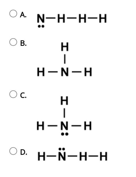 Which structure is the Lewis structure for ammonia (NH3)? - brainly.com