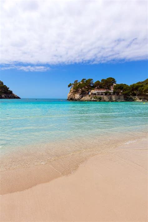 Menorca Cala Galdana Beach in Ciutadella at Balearic Stock Photo - Image of shallow, mountain ...