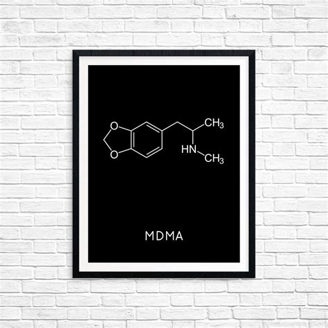 Instant Download MDMA Molecule Printable Ecstacy Drugs Chemistry Wall Art Science Gift Digital ...