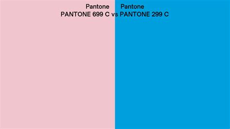 Pantone 699 C vs PANTONE 299 C side by side comparison