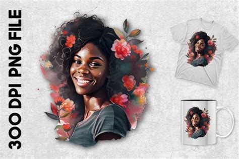 A Black Girl Smiling Flowers on Her Hair Graphic by Unlimab · Creative ...