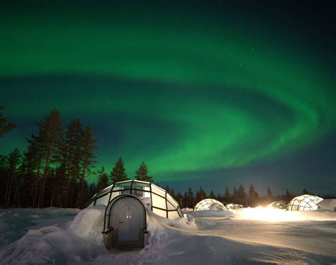 Northern Lights above our Glass Igloo area in the end of January ...