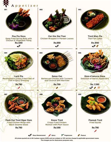 Nara Thai a Colombo: Foto del Menu con Prezzi - Zomato Sri Lanka