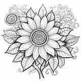 Premium Photo  Sunflower Zen Intricate Zentangle Coloring Page sketch template