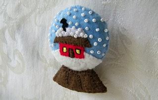 Snow Globe with Red House Felt Christmas Ornament | This is … | Flickr