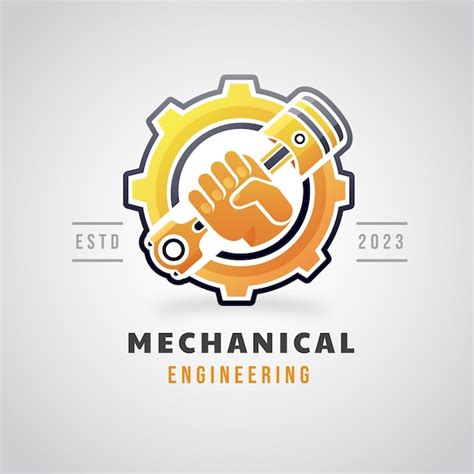 Free Vector | Mechanical engineering logo design