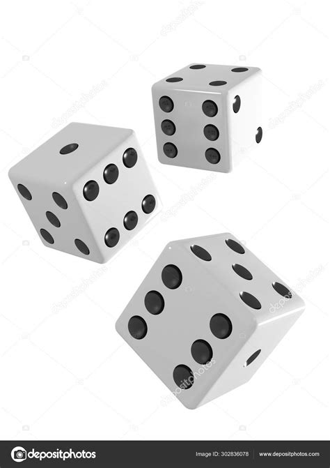 3d Three white dice falling — Stock Photo © 3dalia #302836078