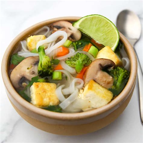 Vegan Pho Soup with Tofu or Seitan - The Hidden Veggies