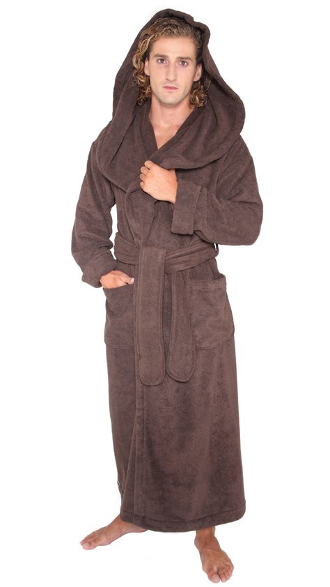 Men's Luxury Medieval Monk Robe Style Full Length Hooded Turkish Terry Cloth Bathrobe - Walmart.com