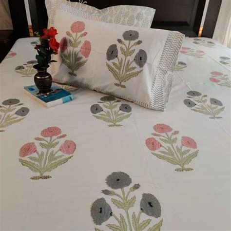 COTTON Double Floral Bed Sheet at Rs 1600/piece in Jaipur | ID: 27018203873