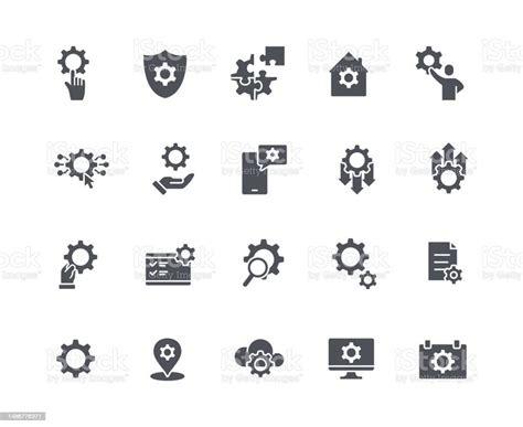 Engineering Design Black Icons Set Stock Illustration - Download Image Now - Black Color ...