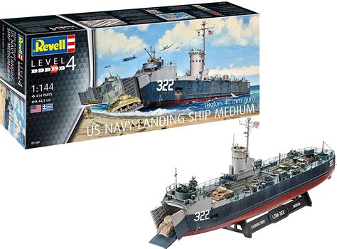 Revell RV05169 05169 US Navy Landing Ship Medium (Bofors 40mm) Plastic ...