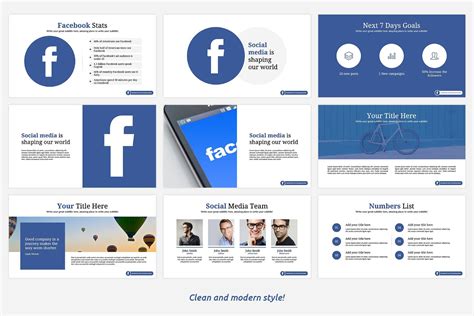 Facebook Report PowerPoint Template | Best powerpoint presentations, Social media, Marketing ...