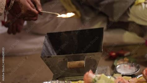 Download Slow Motion shot of Fire,Agni havan kund,Indian Havan Kund, rituals of hindus yagya at ...